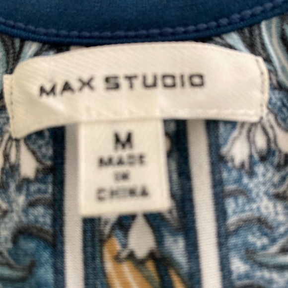 Max Studio Teal and Gold and Blue Sleeveless Dress - Picture 3 of 5